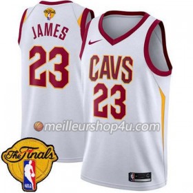 Maillot Basket Homme Cleveland Cavaliers LeBron James 23 2018 NBA Finals Nike Blanc Swingman